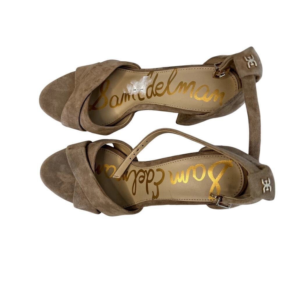 Sam Edelman Tan Beige Taupe Block Heels Women's Size 8